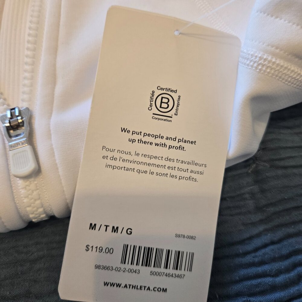 NWT Athleta Evolve Fleece Vest in White - Medium - Picture 5 of 6